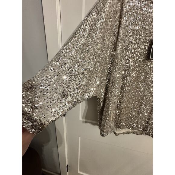 Cable & Gauge Sequin Special Occasion Blouse Top Shirt Sz 2X plus Christmas NYE - Picture 4 of 9